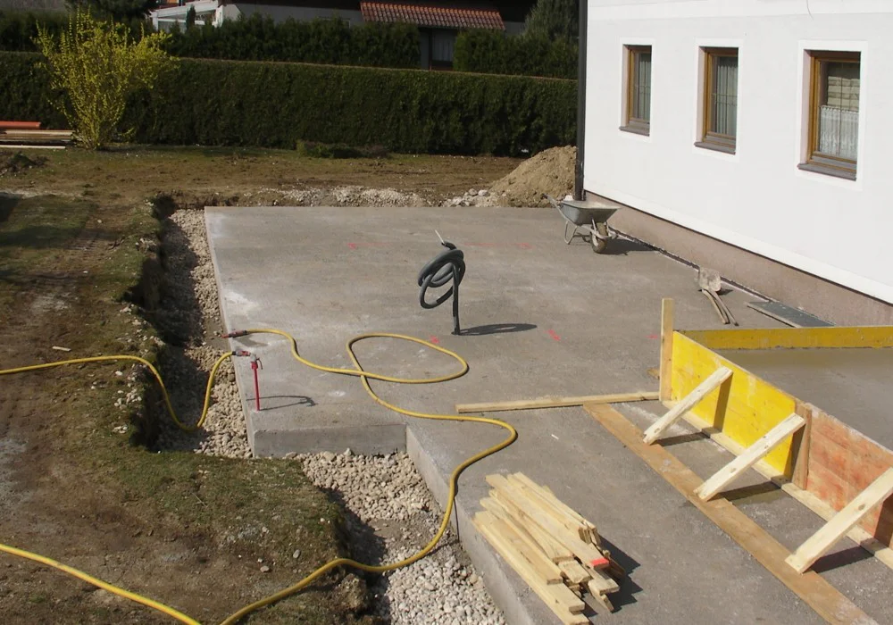 Betonplatte mit Stahlbewehrung