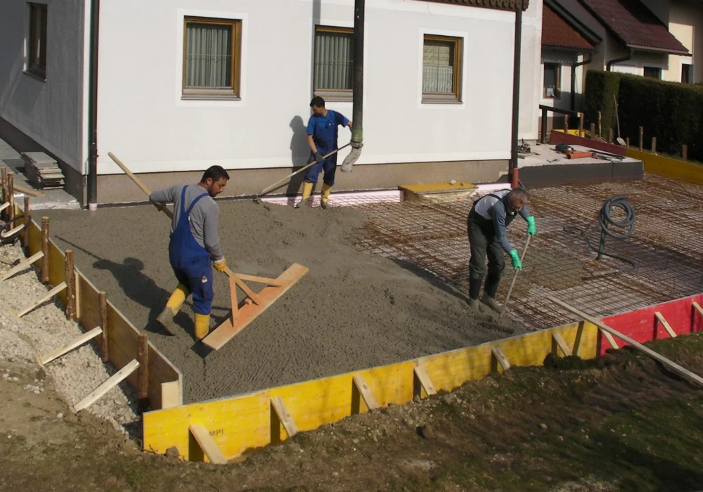 Betonplatte mit Stahlbewehrung