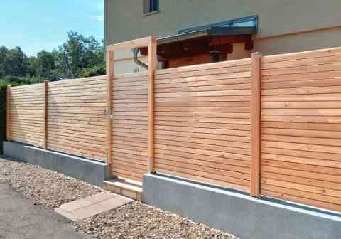 Sichtschutz waagrecht 68 mm, Tür mit Überleger