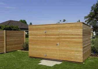 Gartenhütte ohne Dachüberstand