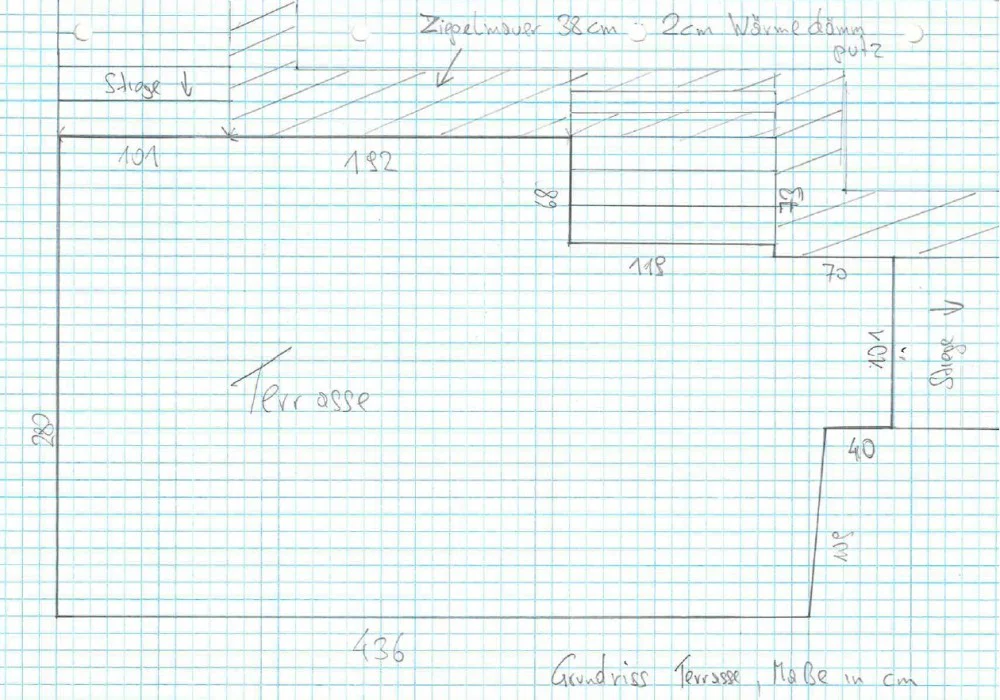 Grundrissskizze Terrasse