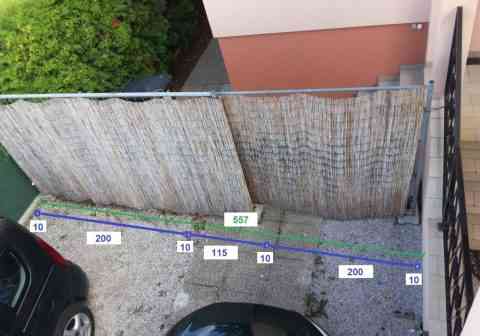 Maßinformation für Sichtschutz