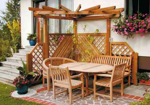 Sternenpergola aus Holz