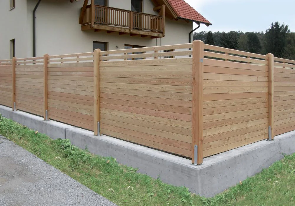 318 - Obere Lamellen luftig - Lärche natur Sichtschutz mit oberen Lamellen luftig