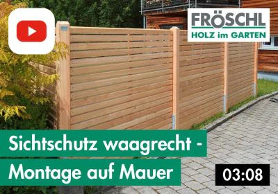 1a – Sichtschutz waagrecht – Montage auf Mauer