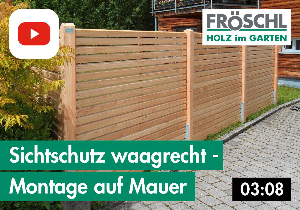 1a – Sichtschutz waagrecht – Montage auf Mauer