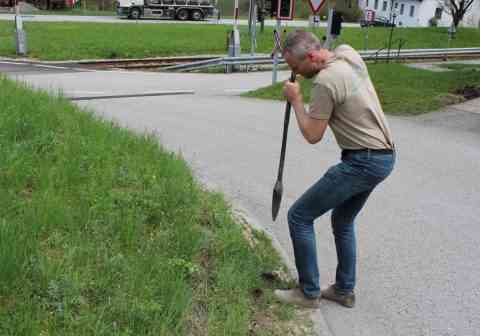 Montage Rundsteher mit Pflockeisen
