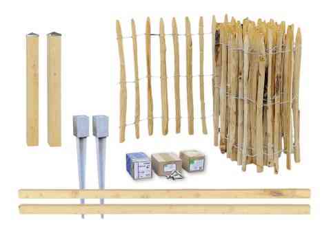 Querriegelpaket - Zaun samt Stehern, Querriegeln, Einschlagbodenhülsen und allen Schrauben in Edelstahl