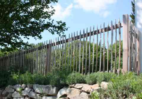 Staketenzaun leicht vergraut