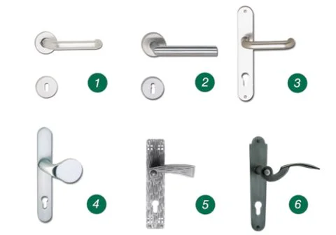 Verschiedene Drückergarnituren im Überblick