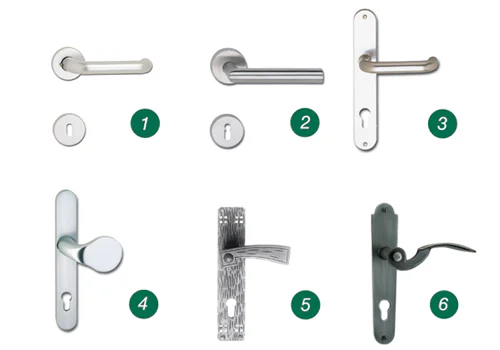 Verschiedene Drückergarnituren im Überblick