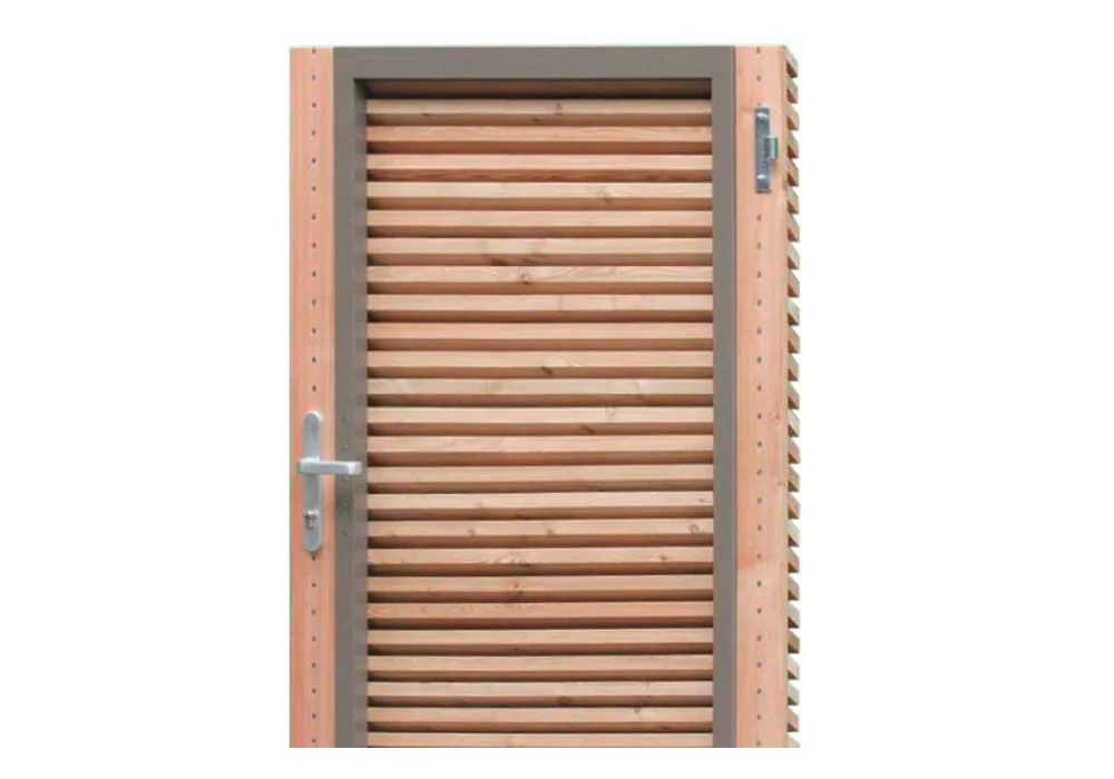 Holztür mit Alurahmen kombiniert