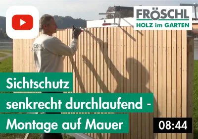 3a – Sichtschutz senkrecht durchlaufend – Montage auf Mauer