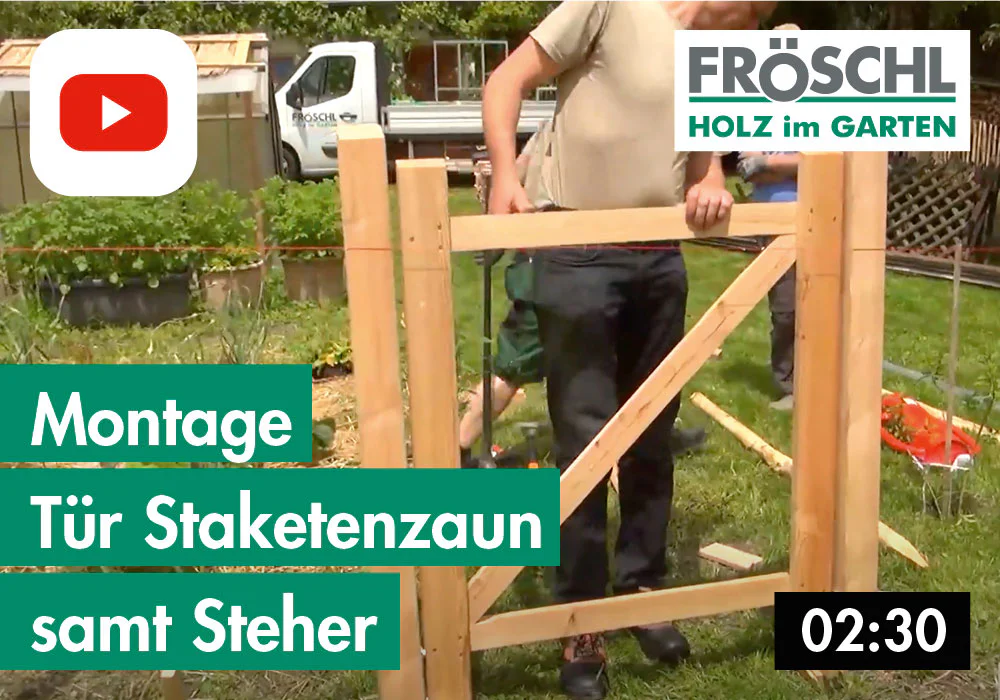 T2 – Montage Tür Staketenzaun samt Steher