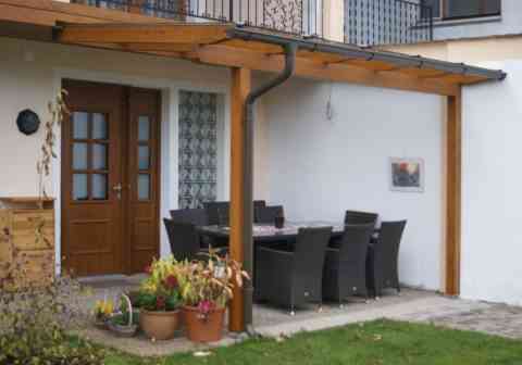 Überdachung mit Dachrinne