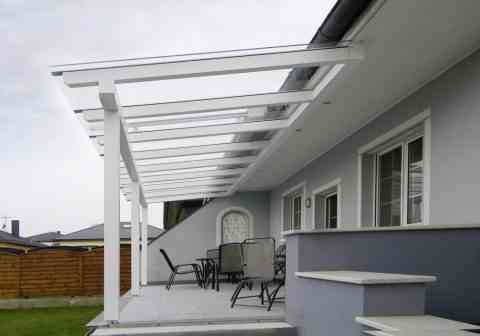 Überdachung mit Spezialbefestigung