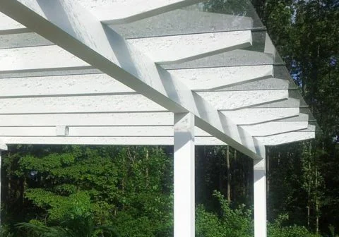 Detailansicht verjüngte Sparren - Oberfläche Lasur deckend